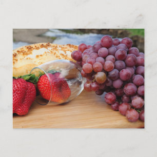Carte Postale Pain De Fruit Et Pique-Nique De Vins