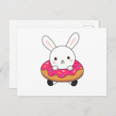 Carte Postale Pain de lapin mignon de lapin beignets de beignets (Devant / Derrière)