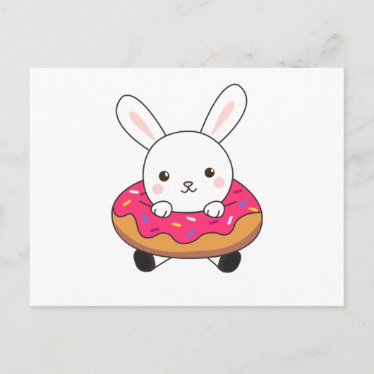 Carte Postale Pain de lapin mignon de lapin beignets de beignets (Devant)