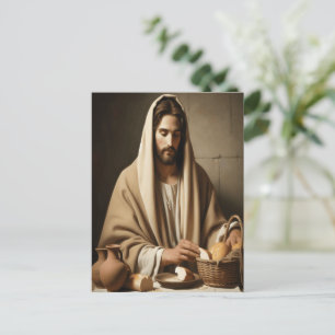Carte Postale Pain de rupture : le moment sacré de Jésus