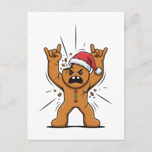 Carte Postale Pain d'épice Heavy Metal Guitare Noël 2026