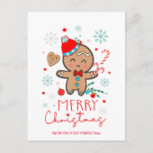 Carte Postale Pain d'épices Homme Cookie Snowflakes Joyeux Noël (Devant)