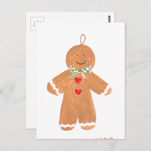 Carte Postale Pain d'épices Noël Cookies Noël Mignonnes (Devant / Derrière)