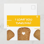 Carte Postale Pain grillé jaune amusant Fromageux (Devant / Derrière)