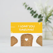 Carte Postale Pain grillé jaune fromage drôle (Debout devant)