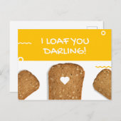 Carte Postale Pain Toasté au Fromage Jaune Drôle (Devant / Derrière)