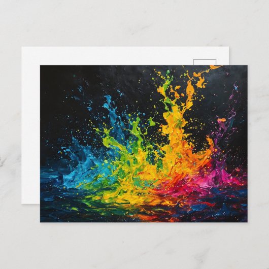 Carte Postale Paint coloré (Devant / Derrière)