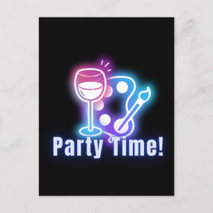 Carte Postale Paint & Wine Party Neon Art