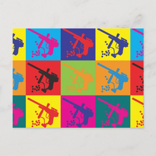 Carte Postale Paintball Pop Art (Devant)
