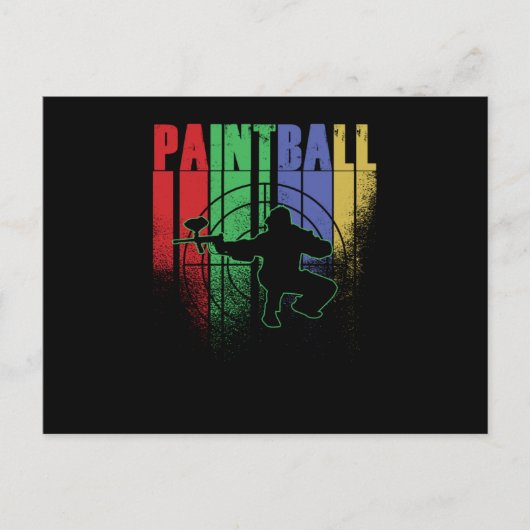 Carte Postale Paintball Retro Vintage Paintball Player Gift (Devant)