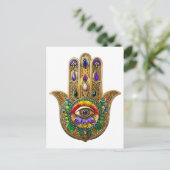 Carte Postale Painted Gold Hamsa Amethyst Ruby Third Eye (Debout devant)