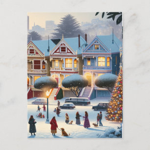 Carte Postale Painted Ladies Christmas Magic San Francisco