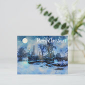 Carte Postale Painting of winter night in city park (Debout devant)