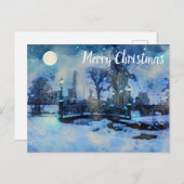 Carte Postale Painting of winter night in city park (Devant / Derrière)