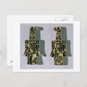 Carte Postale Paire de broches en forme d'aigle (métal et émail) (Devant / Derrière)