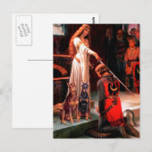 Carte Postale Paire de dobermans - L'Accolade (Devant / Derrière)