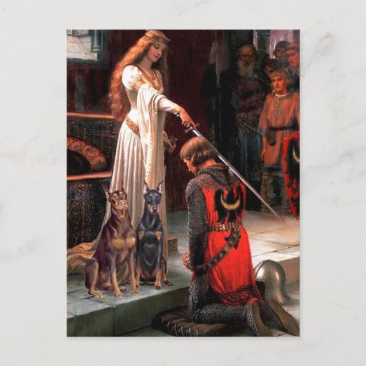Carte Postale Paire de dobermans - L'Accolade (Devant)