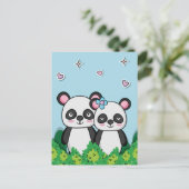 Carte Postale Paire de pandas (Debout devant)