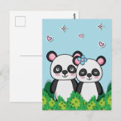 Carte Postale Paire de pandas (Devant / Derrière)