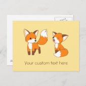 Carte Postale Paire de petits renards mignons (Devant / Derrière)