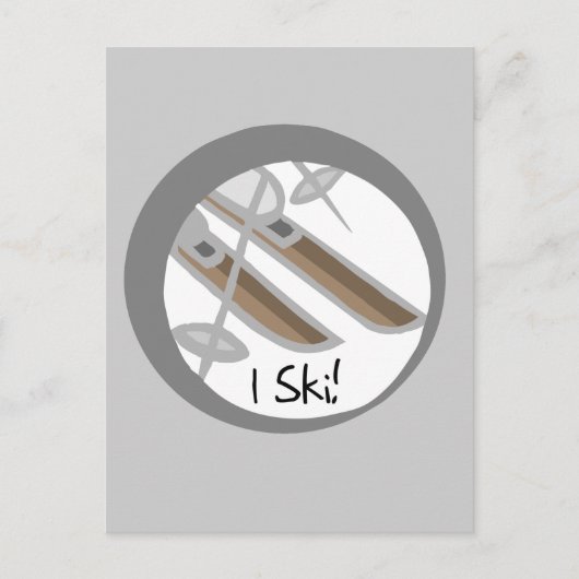 Carte Postale Paire de T-shirts et cadeaux Skis I Ski (Devant)