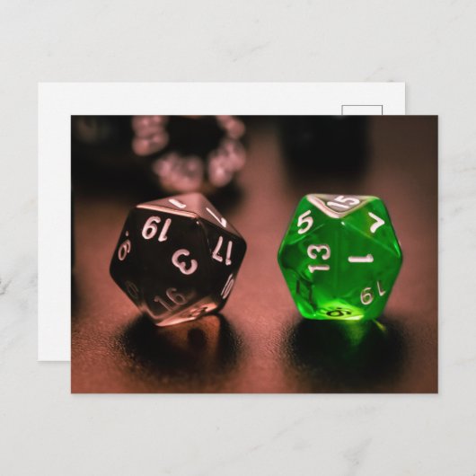 Carte Postale Paire Des D20 Transluscents (Devant / Derrière)