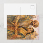 Carte Postale Paire moghole bleu-or (Devant / Derrière)