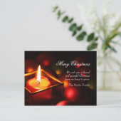 Carte postale paisible de Noël de bougie (Debout devant)