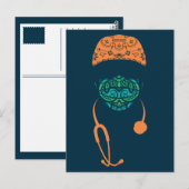 Carte Postale paisley avec masque (Devant / Derrière)