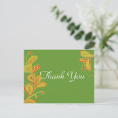 Carte Postale Paisley Fern Merci vert (Debout devant)