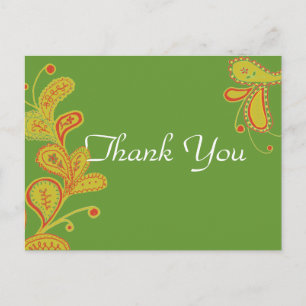 Carte Postale Paisley Fern Merci vert