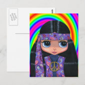 Carte postale Paisley Hippie Doll (Devant / Derrière)