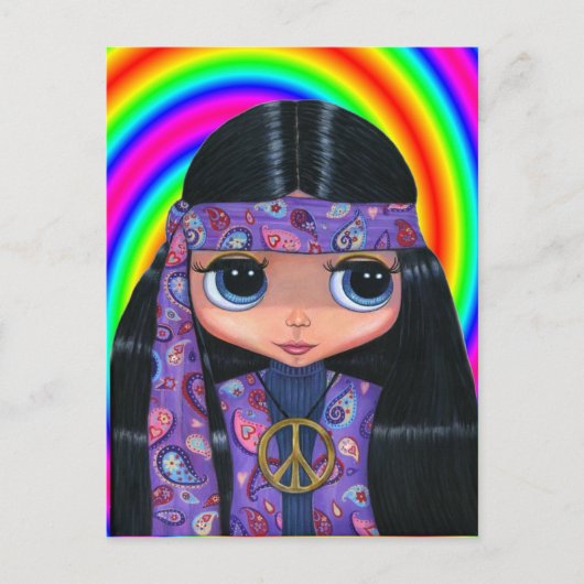 Carte postale Paisley Hippie Doll (Devant)