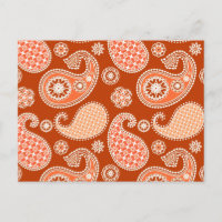 Paisley motif, Mandarin Orange et Blanc