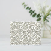 Carte Postale Paisley noir sur blanc (Debout devant)