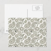 Carte Postale Paisley noir sur blanc (Devant / Derrière)