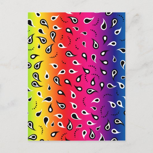 Carte Postale Paisley Rainbow (Devant)