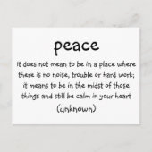 Carte Postale paix (Devant)