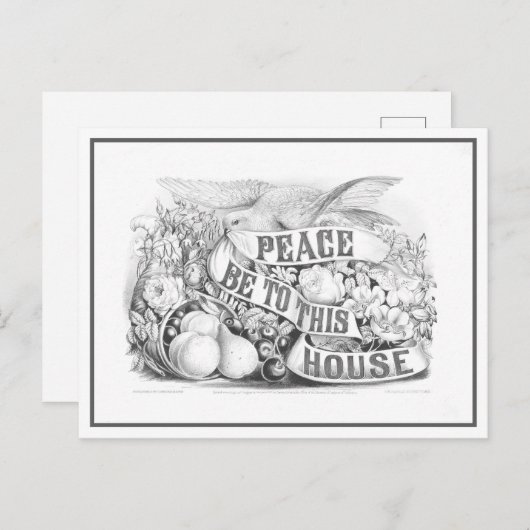 Carte Postale Paix à cette maison Currier & Ives Lithographe (Devant / Derrière)