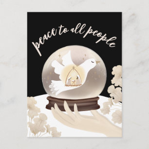 Carte Postale Paix à tous les gens Nativité chrétienne Vacances