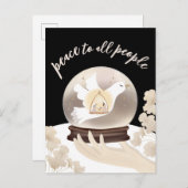 Carte Postale Paix à tous les gens Nativité chrétienne Vacances (Devant / Derrière)