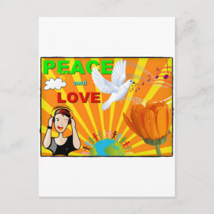 Carte Postale Paix & Amour