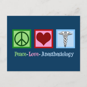 Carte Postale Paix Amour Anesthésiologie