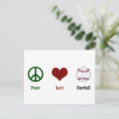 Carte Postale Paix Amour Baseball (Debout devant)
