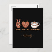 Carte Postale Paix - Amour - Bombes de cacao chaud (Devant / Derrière)