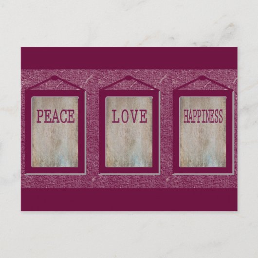 Carte Postale Paix amour bonheur (Devant)