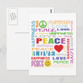 Carte Postale Paix Amour Bonheur (Devant / Derrière)