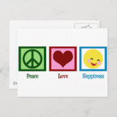 Carte Postale Paix Amour Bonheur (Devant / Derrière)