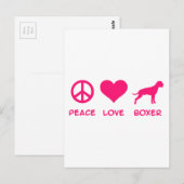 Carte Postale Paix, Amour, Boxe (Devant / Derrière)