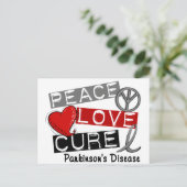 CARTE POSTALE PAIX AMOUR CURE PARKINSONS MALADIE (Debout devant)